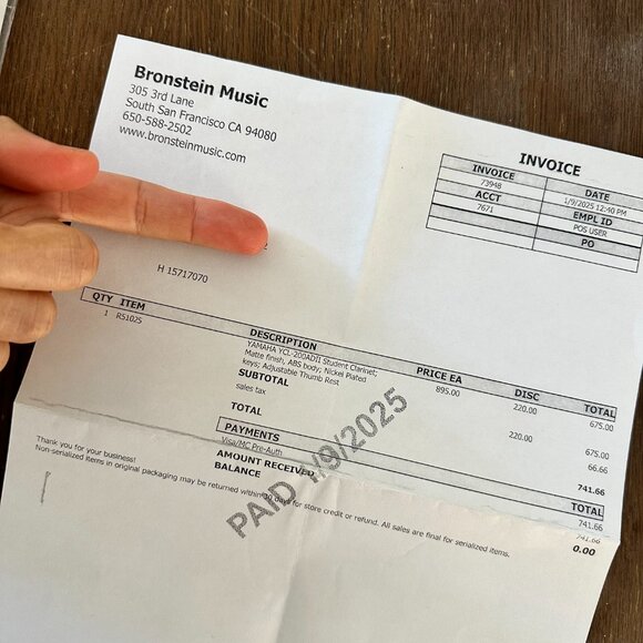 Yamaha Student Clarinet YCL-200ADII ALMOST NEW - Picture 6 of 6